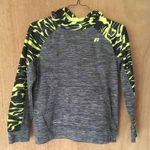 Boys 14-16 green camo Russell hoodie sweatshirt